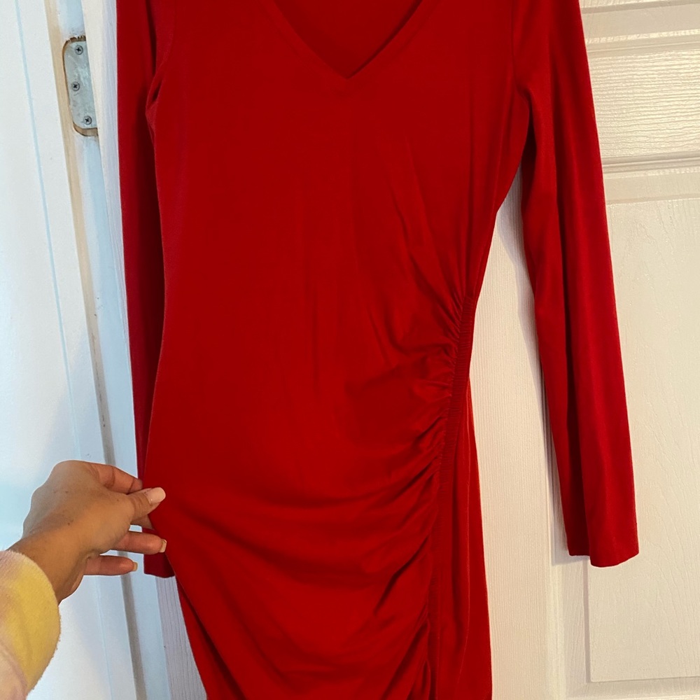 Express Long Sleeve Ruched Dress - Picture 3 of 8